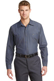 Red Kap® - Long Sleeve Striped Industrial Work Shirt.  CS10