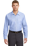 Red Kap® Long Size, Long Sleeve Striped Industrial Work Shirt. CS10LONG
