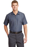 Red Kap® - Short Sleeve Striped Industrial Work Shirt.  CS20