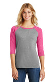 District Made® Ladies Perfect Tri® 3/4-Sleeve Raglan. DM136L