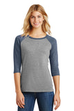 District Made® Ladies Perfect Tri® 3/4-Sleeve Raglan. DM136L