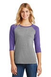 District Made® Ladies Perfect Tri® 3/4-Sleeve Raglan. DM136L