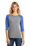 District Made® Ladies Perfect Tri® 3/4-Sleeve Raglan. DM136L