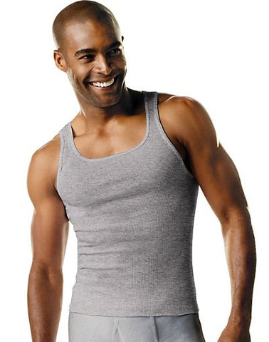 Hanes Men's TAGLESS® Ribbed A-Shirt 4-Pack