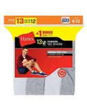 Hanes Men's Cushion No-Show Socks 13-Pack (Includes 1 Free Bonus Pair)