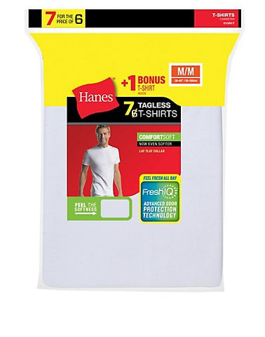 Hanes Men's TAGLESS® Crewneck Undershirt 7-Pack (Includes 1 Free Bonus Crewneck)