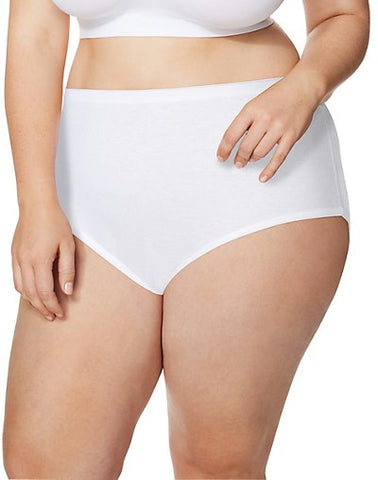 Just My Size Cool Comfort™ High-Waist Women's Cotton Brief Panties — 5-Pair Pack