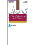 Hanes Silk Reflections Silky Sheer No-Slip Band Knee Highs with Run Resistant Technology 2-Pair Pack