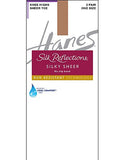 Hanes Silk Reflections Silky Sheer No-Slip Band Knee Highs with Run Resistant Technology 2-Pair Pack
