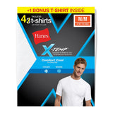 Hanes Men's X-Temp® Comfort Cool® Crewneck White Undershirt 4-Pack (Includes 1 Free Bonus Undershirt)
