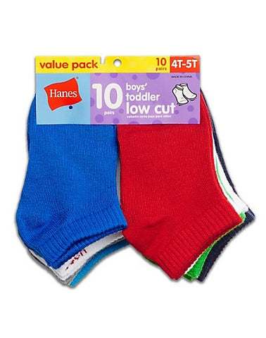 Hanes Boys' Toddler Low Cut 10-Pack