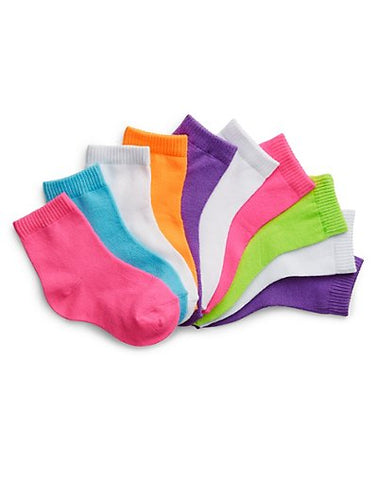 Hanes Girls' Toddler Ankle EZ Sort® Socks Assorted 10-Pack