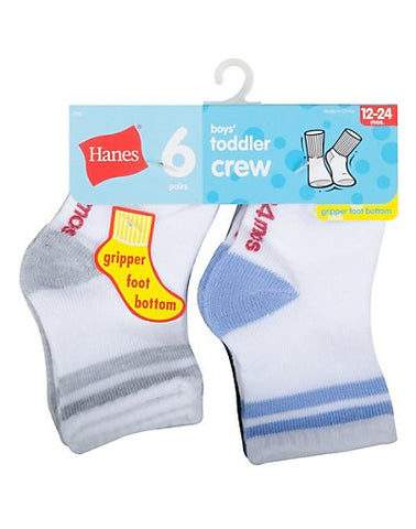 Hanes Infant Boys Crew socks P6