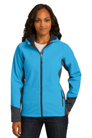 Port Authority® Ladies Vertical Hooded Soft Shell Jacket. L319