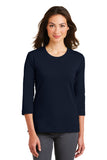 Port Authority® Ladies Modern Stretch Cotton 3/4-Sleeve Scoop Neck Shirt. L517