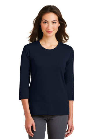 Port Authority® Ladies Modern Stretch Cotton 3/4-Sleeve Scoop Neck Shirt. L517