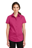 Port Authority® Ladies Short Sleeve SuperPro™ Twill Shirt. L664