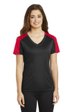 Sport-Tek® Ladies PosiCharge® Competitor™ Sleeve-Blocked V-Neck Tee. LST354