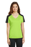 Sport-Tek® Ladies PosiCharge® Competitor™ Sleeve-Blocked V-Neck Tee. LST354