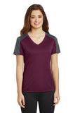 Sport-Tek® Ladies PosiCharge® Competitor™ Sleeve-Blocked V-Neck Tee. LST354