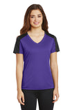 Sport-Tek® Ladies PosiCharge® Competitor™ Sleeve-Blocked V-Neck Tee. LST354