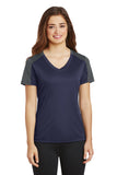 Sport-Tek® Ladies PosiCharge® Competitor™ Sleeve-Blocked V-Neck Tee. LST354