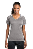 Sport-Tek® Ladies Heather Colorblock Contender™ V-Neck Tee. LST361