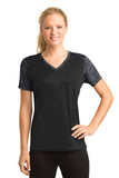 Sport-Tek® Ladies CamoHex Colorblock V-Neck Tee. LST371