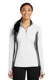 Sport-Tek® Ladies Sport-Wick® Stretch Contrast 1/2-Zip Pullover. LST854