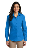port authority ladies long sleeve carefree poplin shirt