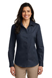 port authority ladies long sleeve carefree poplin shirt