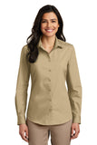 port authority ladies long sleeve carefree poplin shirt