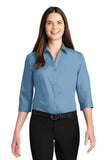 Port Authority® Ladies 3/4-Sleeve Carefree Poplin Shirt. LW102