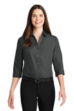 Port Authority® Ladies 3/4-Sleeve Carefree Poplin Shirt. LW102
