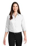 Port Authority® Ladies 3/4-Sleeve Carefree Poplin Shirt. LW102