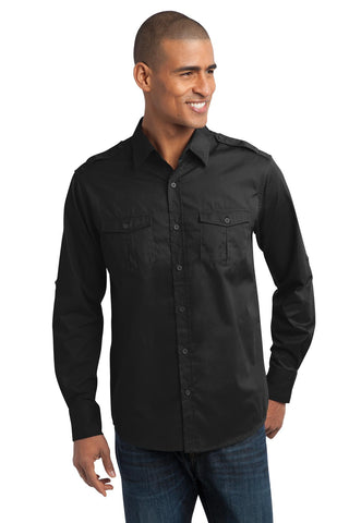 Port Authority® Stain-Release Roll Sleeve Twill Shirt. S649