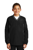 Sport-Tek® Youth Tipped V-Neck Raglan Wind Shirt. YST62