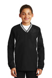 Sport-Tek® Youth Tipped V-Neck Raglan Wind Shirt. YST62