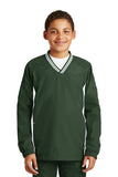 Sport-Tek® Youth Tipped V-Neck Raglan Wind Shirt. YST62