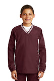 Sport-Tek® Youth Tipped V-Neck Raglan Wind Shirt. YST62