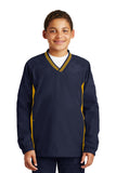 Sport-Tek® Youth Tipped V-Neck Raglan Wind Shirt. YST62