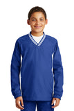 Sport-Tek® Youth Tipped V-Neck Raglan Wind Shirt. YST62