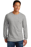 Gildan® - Ultra Cotton® 100% Cotton Long Sleeve T-Shirt with Pocket.  2410
