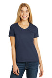 Hanes® Ladies Tagless® 100% Cotton V-Neck T-Shirt. 5780