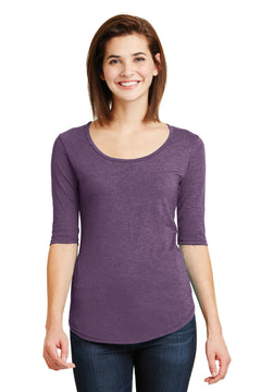 Anvil® Ladies Tri-Blend Deep Scoop Neck 1/2-Sleeve Tee. 6756L
