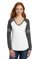 District Made® Ladies Game Long Sleeve V-Neck Tee. DM477