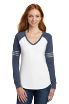 District Made® Ladies Game Long Sleeve V-Neck Tee. DM477