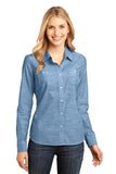 District Made® - Ladies Long Sleeve Washed Woven Shirt. DM4800