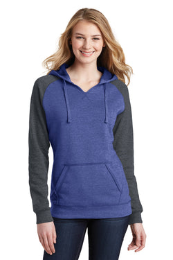 District® Juniors Lightweight Fleece Raglan Hoodie.  DT296