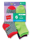 Hanes Girls' Fashion ComfortBlend&reg; Ankle Socks 6-Pack